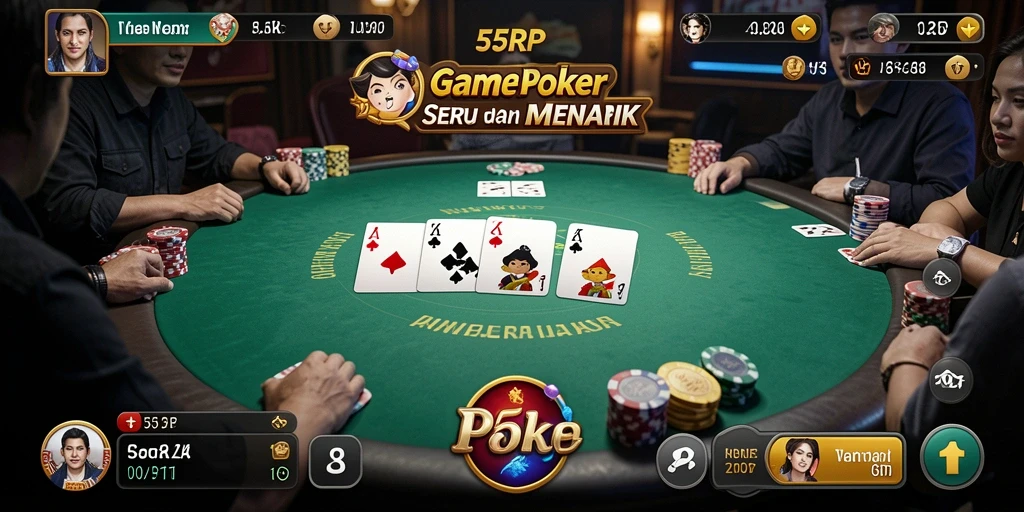 Tampilan gameplay menarik dengan suasana poker yang nyata.