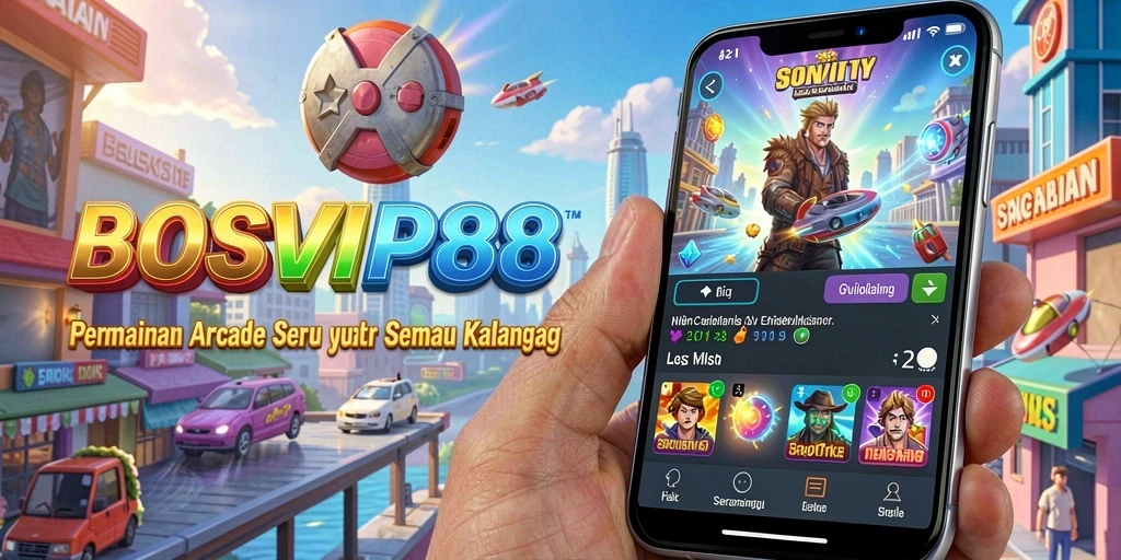 Tangkapan layar utama BOSVIP88 menampilkan aksi seru gameplay Arcade yang menarik.