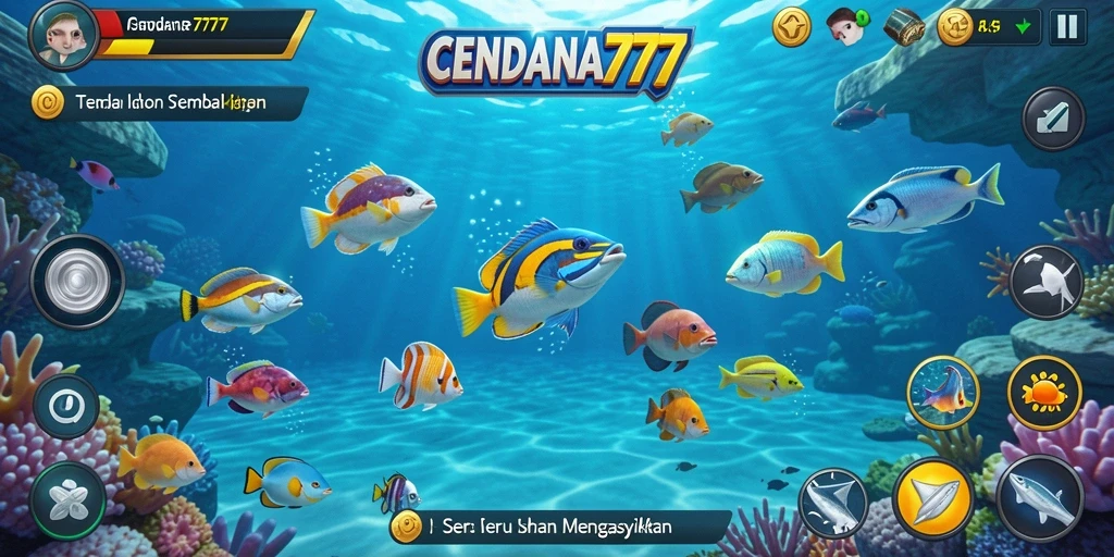 Gameplay CENDANA777 dengan aksi Tembak Ikan yang seru.