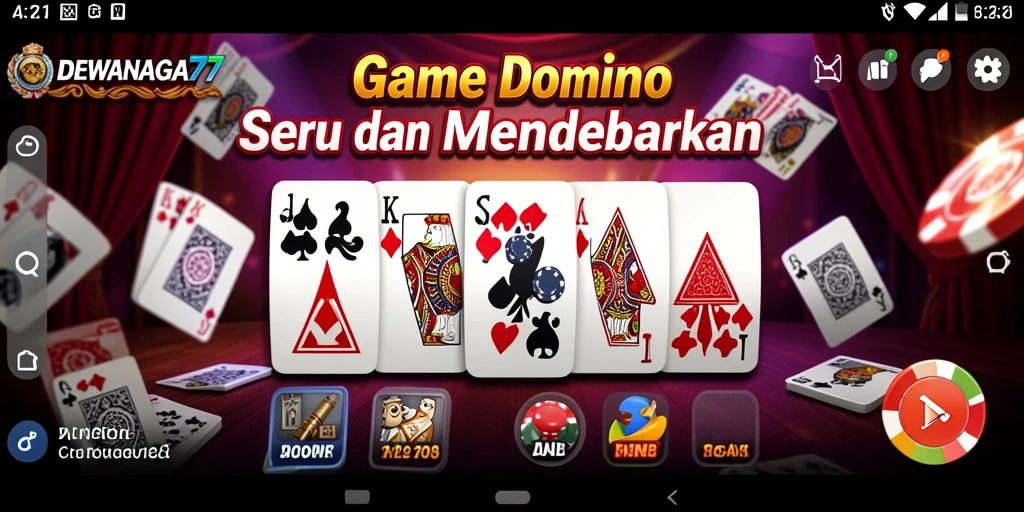 Screenshot menunjukkan gameplay seru dalam permainan Domino.