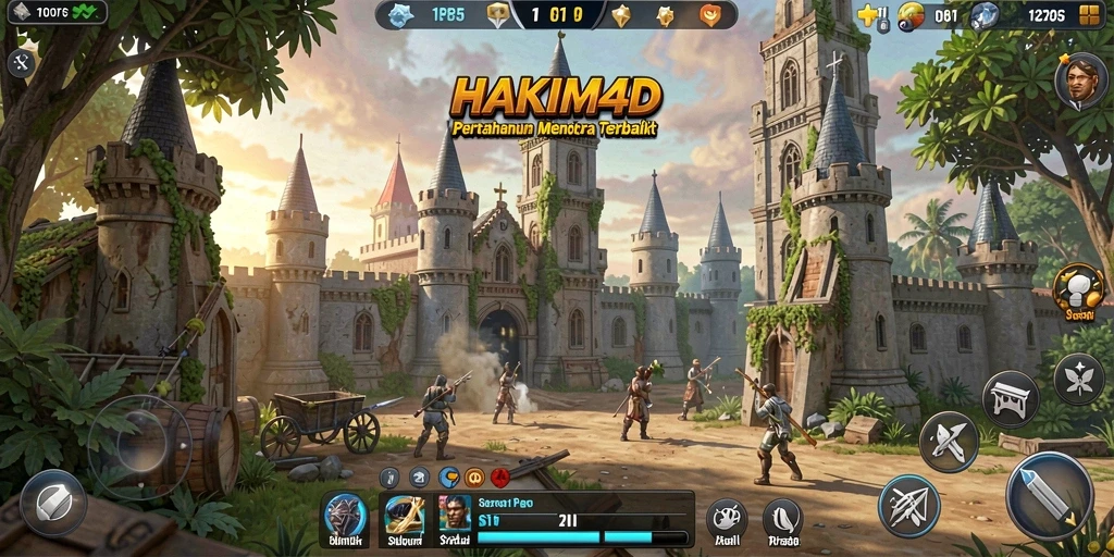 Screenshot HAKIM4D menampilkan menara dan aksi pertahanan yang mendebarkan.