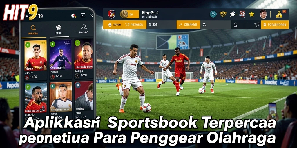 Gameplay mendebarkan dari aplikasi Sportsbook HIT9 yang menampilkan taruhan olahraga.