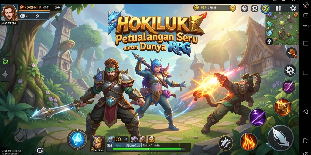 Tampilan gameplay HOKILUCK yang menarik dengan aksi pertempuran epik.