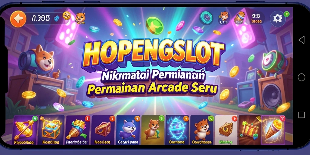 Gameplay HOPENGSLOT yang penuh aksi dan warna-warni.