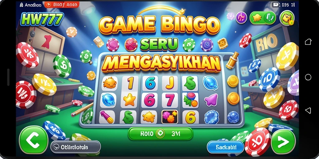 Tampilan utama HW777 dengan gameplay Bingo yang seru.