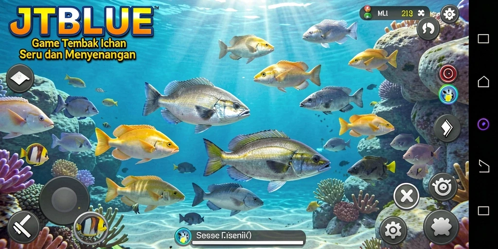 Tampilan gameplay JTBLUE yang seru dan penuh aksi Tembak Ikan.