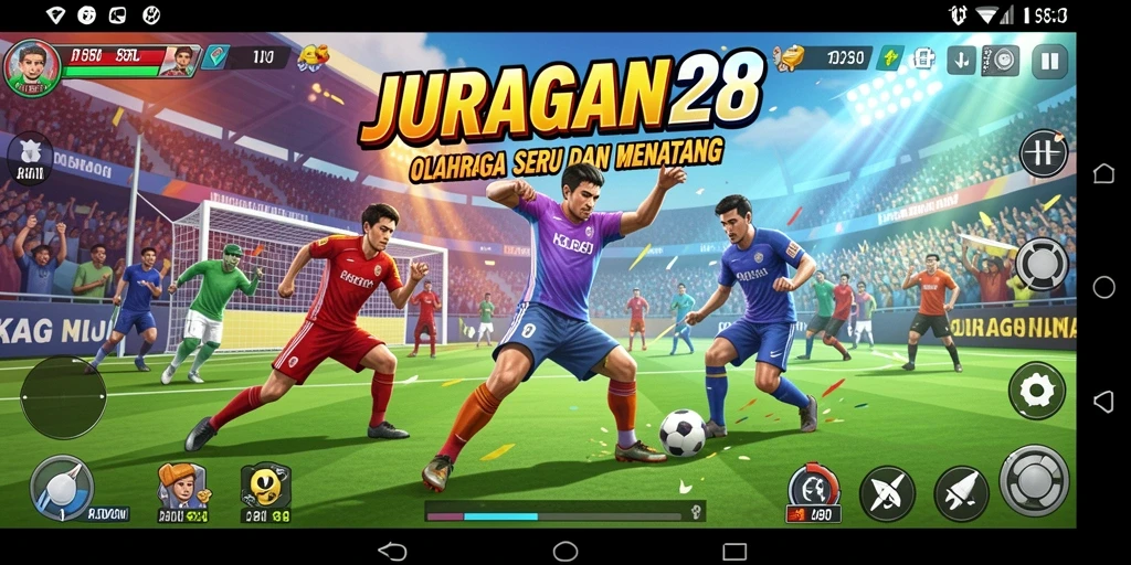 Screenshot JURAGAN28 menampilkan intensitas permainan olahraga.
