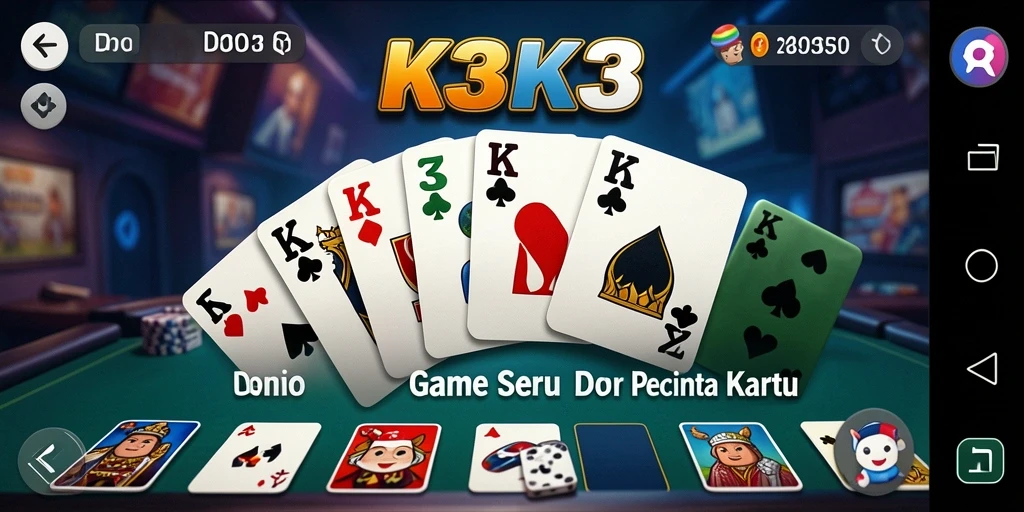 Tampilan gameplay menarik dari K3K3 yang penuh dengan aksi permainan Domino.