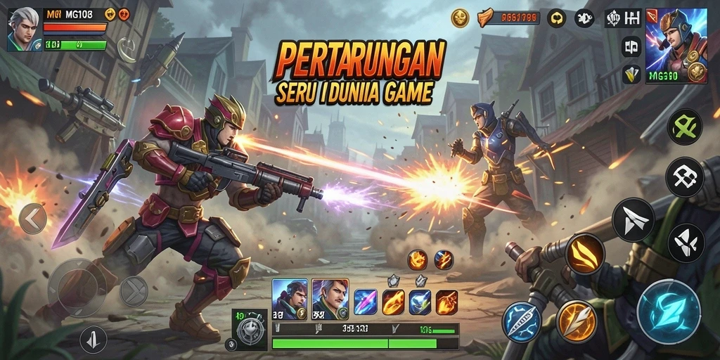 Gameplay MG108 dengan pertarungan seru dan karakter unik.