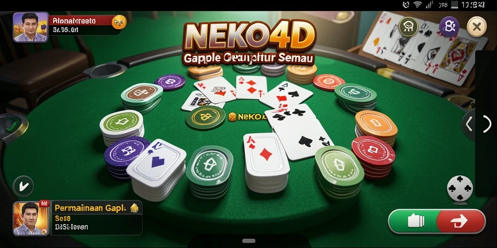Tampilan bermain Gaple yang seru dan interaktif di NEKO4D.