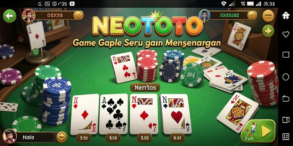 Screenshot gameplay NEOTOTO menunjukkan keseruan bermain Gaple.