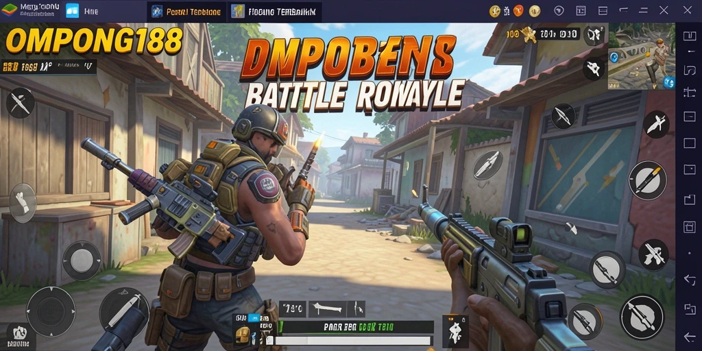 Screenshot dari gameplay OMPONG188 yang menunjukkan pertempuran sengit di medan perang.
