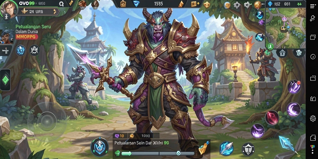 Tampilan gameplay OVO99 dengan aksi seru di dunia MMORPG.