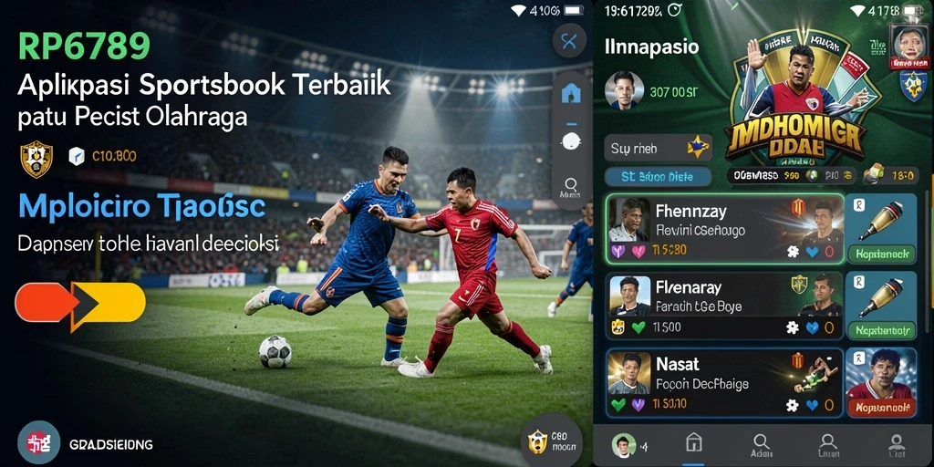 Screenshot utama menunjukkan antarmuka aplikasi Sportsbook RP6789 yang menarik.
