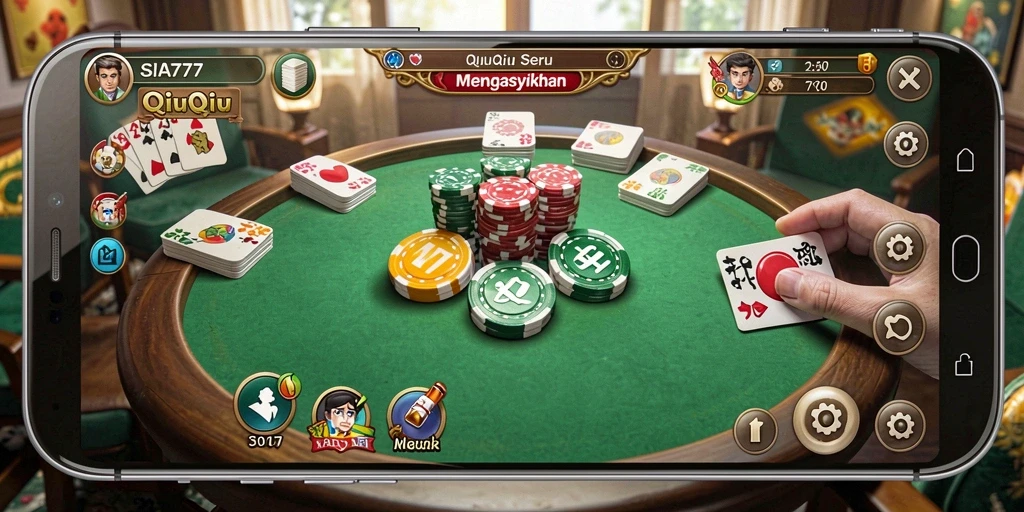 Tampilan gameplay QiuQiu yang seru dan interaktif.
