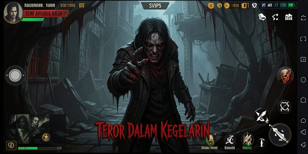 Tampilan gameplay menakutkan di SVIP5 yang penuh ketegangan.