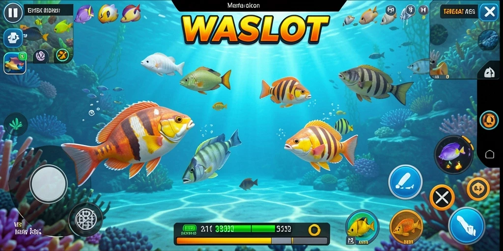 Tampilan menarik dari gameplay Tembak Ikan di WASLOT.